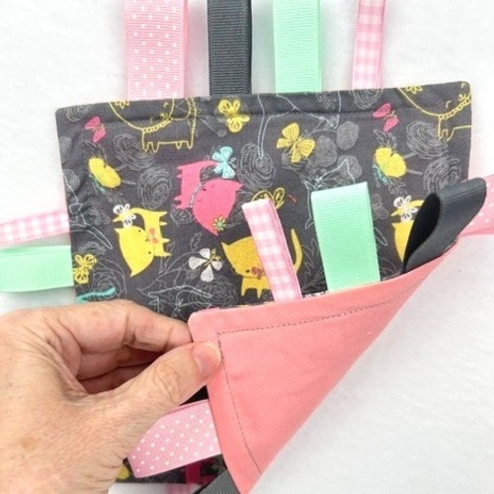 Homemade Sensory Crinkle Tag Loveys Set of 3 100% Cotton - Limited Supply - Picture 6 of 10